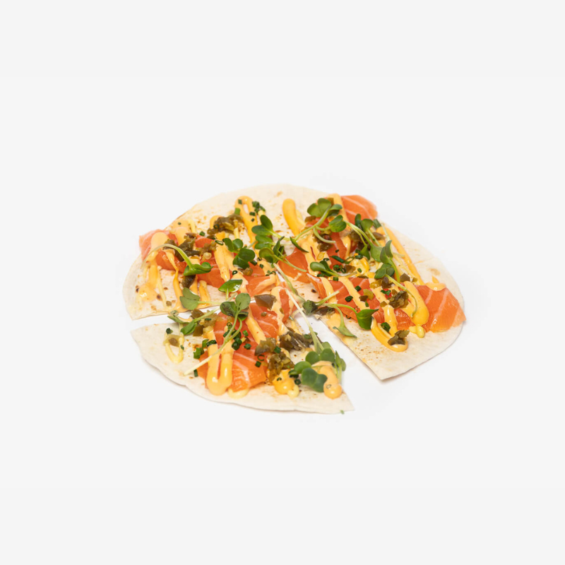 Sake Sashimi Pizza